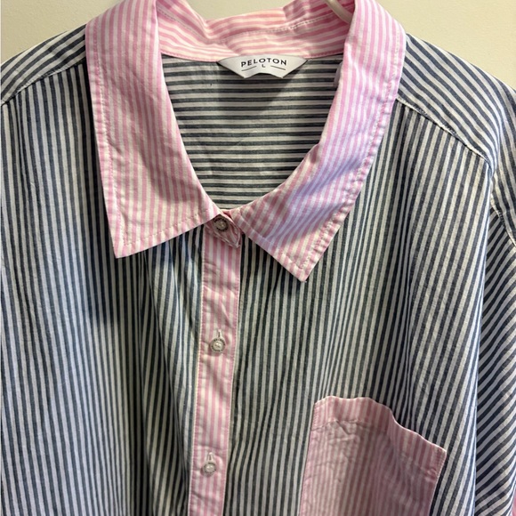 Peloton Striped Blue and Pink Women’s Shirt - Picture 2 of 2